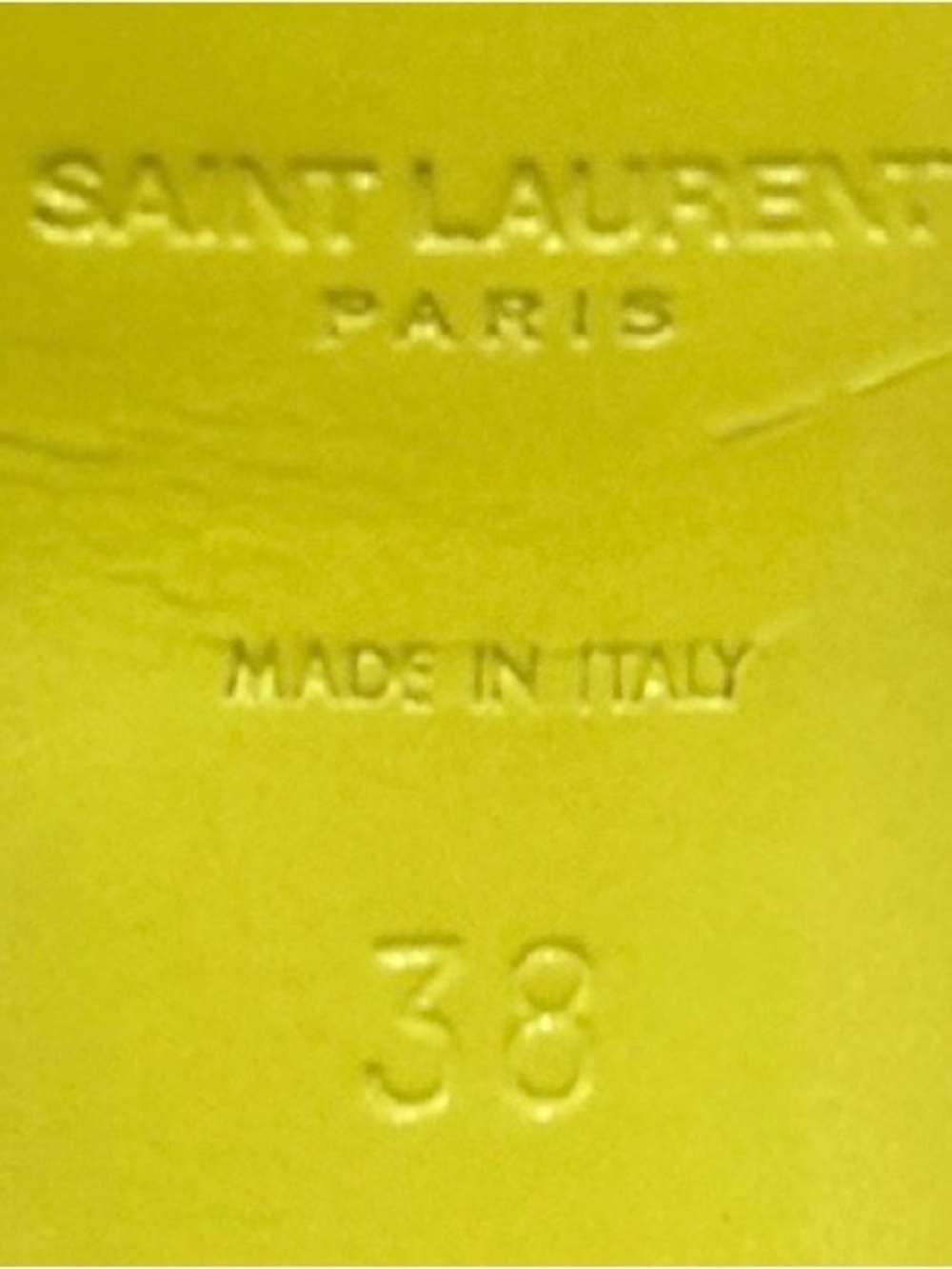 Yves Saint Laurent Tribute Yellow patent leather T-Strap Platform Sandals EU 38 - Picture 12 of 13